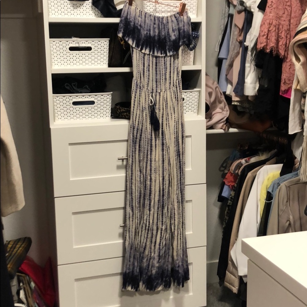 Blue tie dye maxi dress